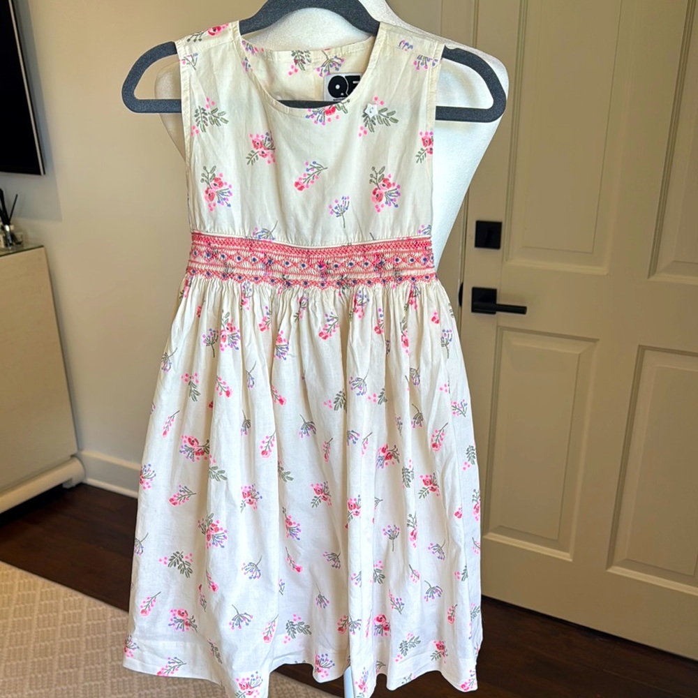 Question Everything - Girl’s Summer Floral Smocked Dress - Size: 5-6T